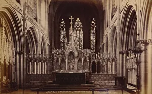 Lichfield Cathedral, Reredos and Altar, 1929. Creator: Unknown Lichfield Cathedral, Reredos and Altar, 1929. Creator: Unknown