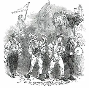 Lichfield Greenhill Bower - the Morris Dancers, 1850. Creator: Unknown. Lichfield Greenhill Bower - the Morris Dancers, 1850. Creator: Unknown