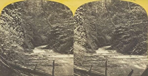 Albumen Print Stereo Collection: Lick Brook, near Ithaca, N.Y. View in Ravine above 2d Fall, 1860 / 65. Creator: J. C