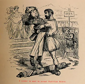 Failed Prints: A Lictor is sent to arrest Publilius Volero, 1852. Artist: John Leech