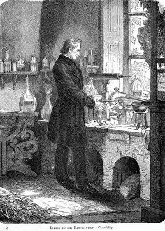 Siegfried Marcus Gallery: Liebig in His Laboratory-Chemistry, mid 19th century (c1885)