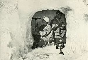 Storage Gallery: Lieut. Evans and Nelson Cutting a Cave for Cold Storage, 12 January 1911, (1913)