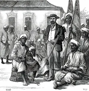 Cameron Verney Lovett Prints: Lieutenant Cameron and some of his African followers, 1876. Creator: W. J. P
