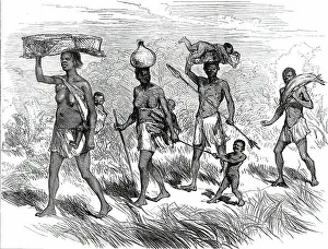 Belongings Prints: Lieutenant Cameron's sketches in Africa: a Native Family on the March