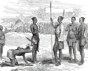 Cameron Verney Lovett Prints: Lieutenant Cameron's Sketches in Central Africa: Kasongo's Levee