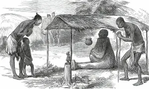 Lieutenant Cameron's Travels in Central Africa: Clay Idol at Bwarwé...1876. Creator: Unknown