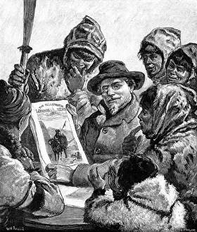 Showing Prints: Lieutenant Schwatka Showing the esquimaux the 'Illustrated London News'