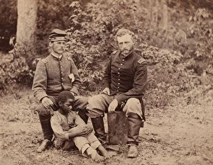 Images Dated 10th August 2020: Lieutenant Washington, a Confederate Prisoner, and Capt. Custis [sic] (for Custer) U.S.A