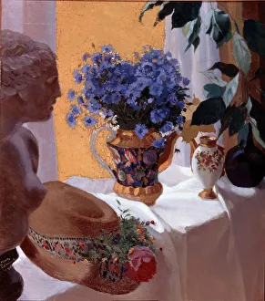 Sergei Vasilievich 1878 1936 Prints: Still life, 1916. Artist: Chekhonin, Sergei Vasilievich (1878-1936)
