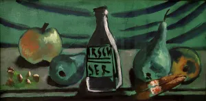Beckmann Prints: Still life with apple and pear (Still life with kirsch bottle)