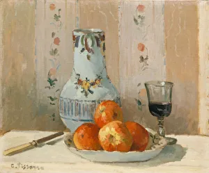 Wineglass Prints: Still Life with Apples and Pitcher, 1872. Creator: Camille Pissarro