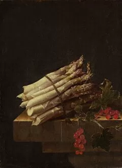 Asparagus Gallery: Still Life with Asparagus and Red Currants, 1696. Creator: Adriaen Coorte