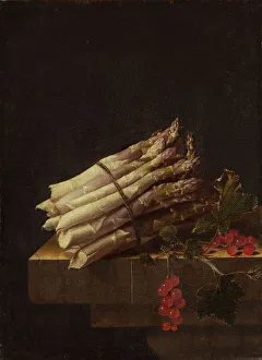 Asparagus Gallery: Still Life with Asparagus and Red Currants, 1696. Creator: Adriaen Coorte