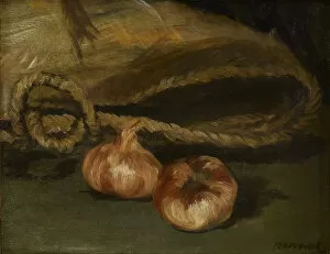 Still life with bag and garlic, 1861-1862