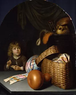 Bubbles Gallery: Still Life with a Boy Blowing Soap-bubbles, c. 1635. Artist: Dou, Gerard (Gerrit) (1613-1675)