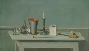 Tobacco Prints: Still Life with a Candle, 1795-1797. Creator: Nils Schillmark