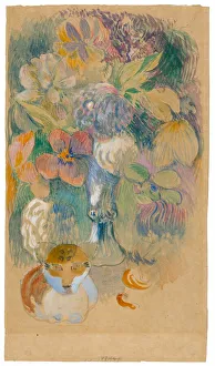 Polynesia Gallery: Still Life with Cat, c. 1899. Creator: Paul Gauguin