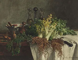 Kitchenware Prints: Still Life with Celery, 1865. Creator: Leon Bonvin
