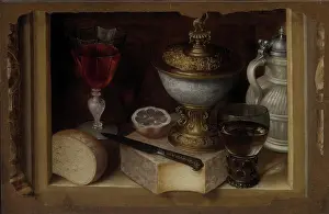 Cheese Prints: Still Life with Cheese, c1615-1620. Creator: Flegel, Georg (1566-1638)
