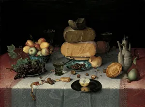 Green Grape Prints: Still Life with Cheese, c.1615. Creator: Floris Claesz van Dijck