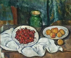 Cherries Gallery: Still Life With Cherries And Peaches, 1885-1887. Artist: Cezanne, Paul (1839-1906)