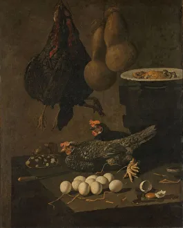 Alive Prints: Still Life with Chickens and Eggs, 1640-1660. Creator: Giovanni Battista Recco
