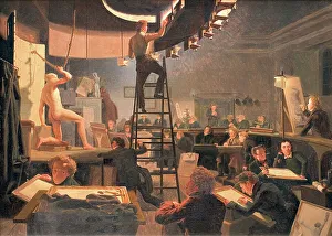 Art School Prints: The Life Class at the Royal Academy of Fine Arts, 1826. Creator: Wilhelm Bendz