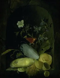 Mieris Frans Van Prints: Still Life with Cockleshells and Blue Anemones, 1650-1681. Creator: Frans van Mieris