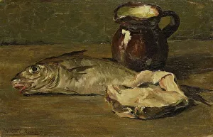 Willem Roelofs I Prints: Still life with cod, 1896. Creator: Willem Roelofs