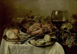 1640s Prints: Still Life with Crab, Rummer and Grape, 1644. Creator: Pieter Claesz