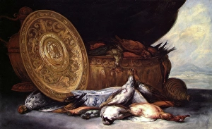 Gamebird Prints: Still Life with dead Birds, 1610. Creator: Frans van Schney