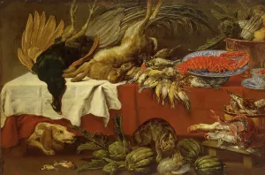 Feline Prints: Still Life with Dead Game and Lobster, 1650. Creator: Paul de Vos