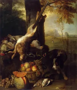Position Prints: Still Life with a Dead Hare and Fruit, 1711. Creator: Alexandre Francois Desportes