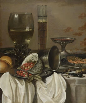Champagne Glass Gallery: Still Life with Drinking Vessels, 1649. Artist: Claesz, Pieter (c. 1597-1660)