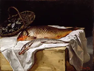 1866 Prints: Still Life with Fish, 1866. Creator: Frederic Bazille