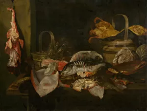 Cuisine Gallery: Still life with Fishes, 1660. Creator: Beijeren, Abraham Hendricksz, van (1620 / 21-1690)