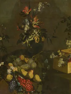 1710s Prints: Still Life with Flower Bouquet and Fruit, 1702-1712. Creator: Unknown