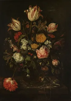 Abraham Hendriksz Van Beijeren Prints: Still Life with Flowers, c.1660-1690. Creator: Abraham van Beyeren