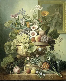 Ananas Sativus Prints: Still Life with Flowers and Fruit, 1815-1830. Creator: Eelke Jelles Eelkema
