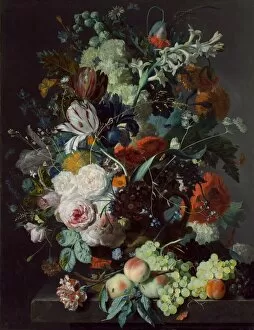 Humulus Lupulus Gallery: Still Life with Flowers and Fruit, c. 1715. Creator: Jan van Huysum