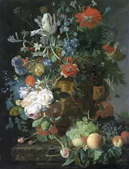 Huysum Jan Van Prints: Still Life with Flowers and Fruit, c.1721. Creator: Jan van Huysum