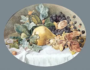 Still Life with Fruit, 1876. Creator: John William Hill