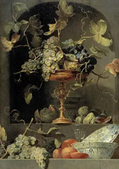 Pronkstilleven Prints: Still Life with Fruit Bowl in a Niche. Creator: Frans Snyders