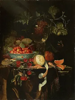 Oranges Prints: Still Life with Fruit and a Chinese Porcelain Bowl with Strawberries
