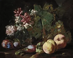 1670s Prints: Still Life of Fruit and Flowers, between 1670 and 1680. Creator: Abraham Brueghel