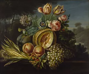 Still Life with Fruit and Flowers, 1824. Creator: Cornelius de Beet