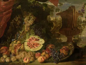 Convolvulus Arvensis Prints: Still Life with Fruit, mid-late 17th century. Creator: David de Coninck