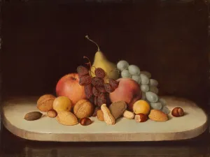 Sultana Prints: Still Life with Fruit and Nuts, 1848. Creator: Robert Seldon Duncanson
