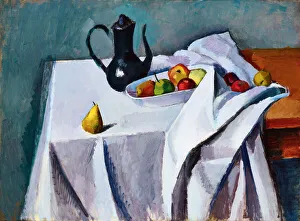 Bereny Prints: Still life with fruits, 1910. Creator: Berény, Róbert (1887-1953)