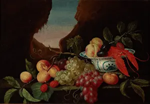 Raspberries Prints: Still Life with Fruits and a Lobster, 1658. Creator: Theodoor Smits